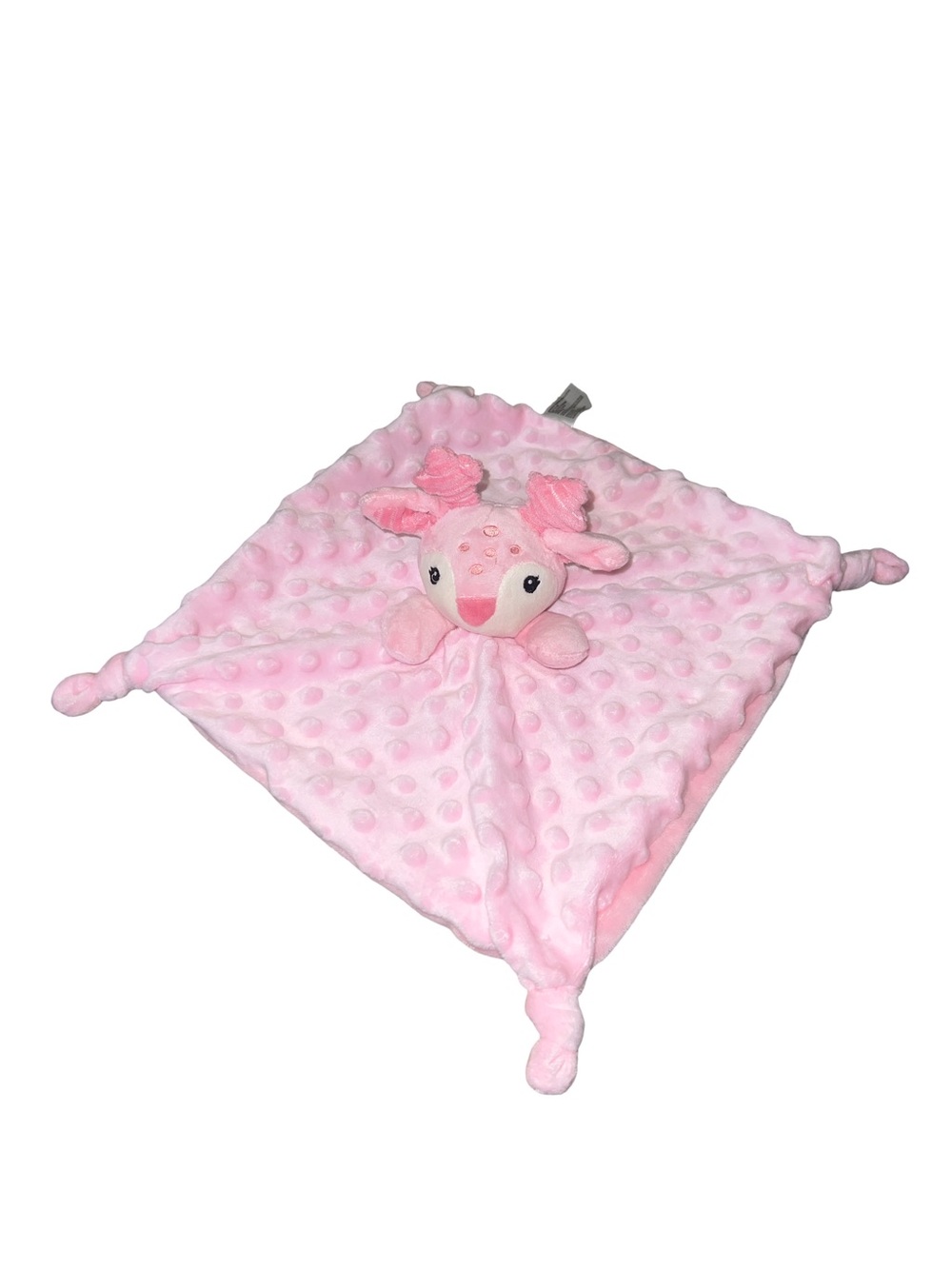 Walmart Parents Choice Pink Reindeer Deer Lovey Minky Dot Security Blanket